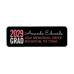 Modern Grad Personalized Return Address