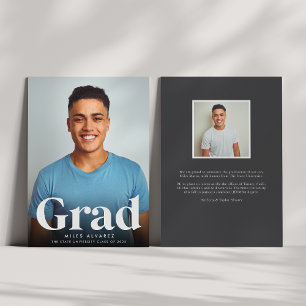 Modern Grad Photo Graduation Announcement