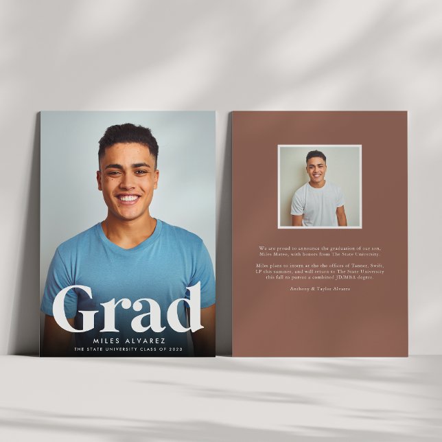 Modern Grad | Photo Graduation Announcement (Creator Uploaded)