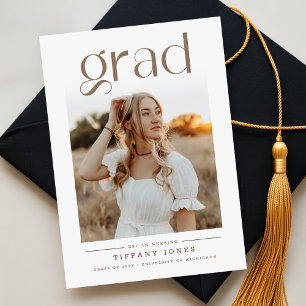 Modern Grad Photo Nursing Graduation Announcement Postcard