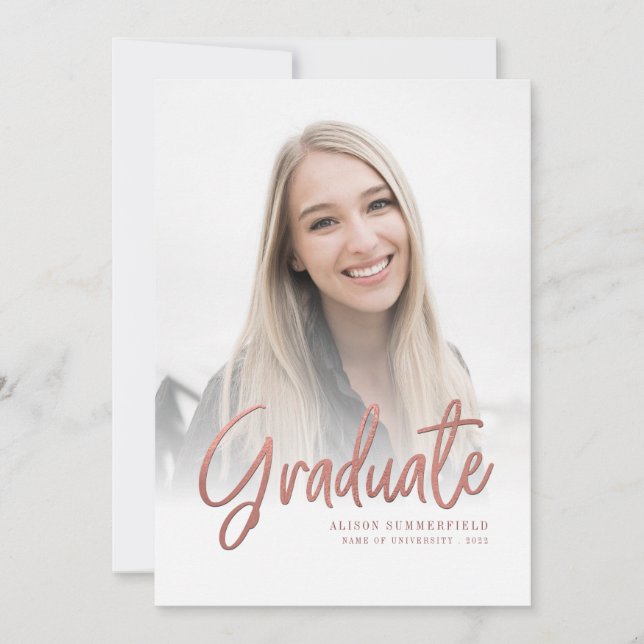 Modern Grad Photo Script Graduation 2026 Announcement (Front)