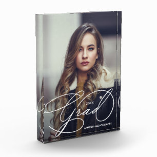 Modern Grad Script Photo Graduation Block