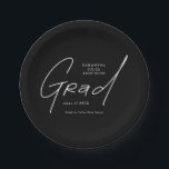 Modern Grad Script Typography Graduation Paper Plate<br><div class="desc">Celebrate your graduate in style with these Modern Grad Script Typography Graduation Paper Plates. Designed with elegant script lettering and clean modern typography, these stylish plates add a sophisticated touch to your graduation party décor. Perfect for high school graduation celebrations, college graduation parties, and6 gatherings, they are ideal for serving...</div>