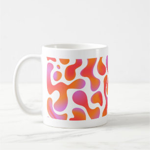 Modern Gradient Blobs Pattern in Pink and Orange Coffee Mug