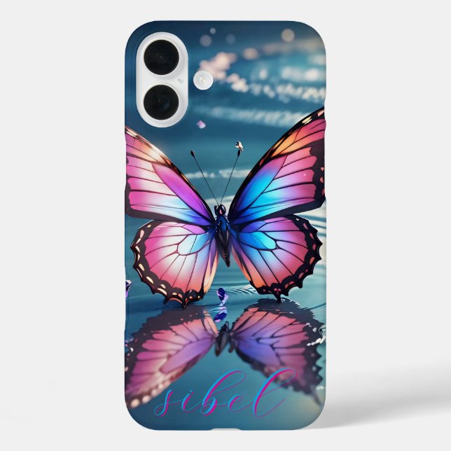 Modern Gradient Butterfly Monogrammed Case- Mate i Case-Mate iPhone Case (Back)
