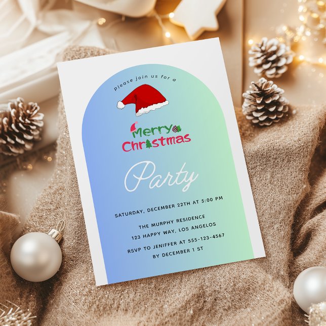 Modern Gradient Christmas Party Invitation (Creator Uploaded)
