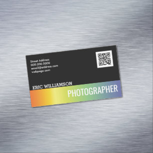 Modern gradient colours metallic shine 	Magnetic business card