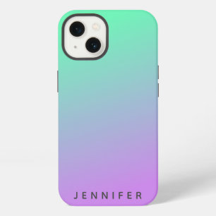 Modern Gradient Fade   Mint Green Lavender Purple iPhone 13 Case