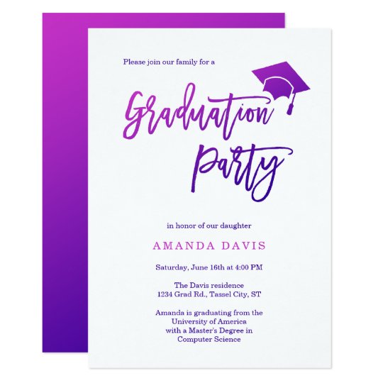 Modern Gradient Graduation Invitation