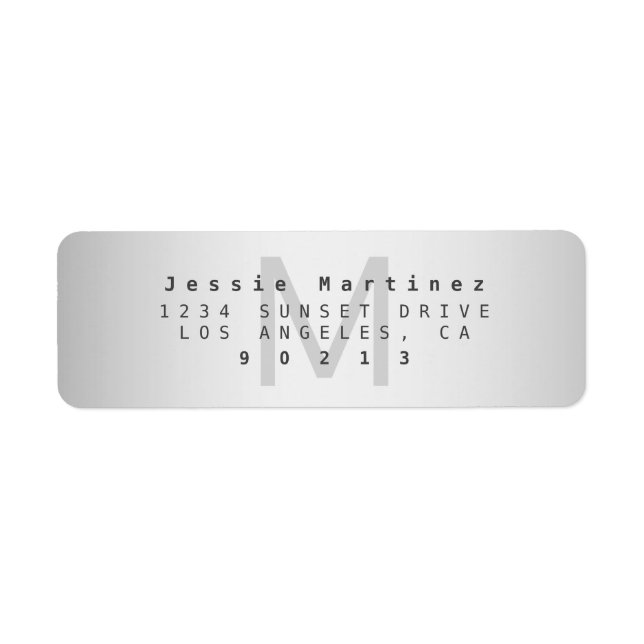 Modern Gradient Greys Return Address (Front)