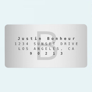 Modern Gradient Greys Return Address Label