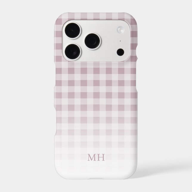 Modern Gradient Minimal Gingham Chic Monogram (Back)