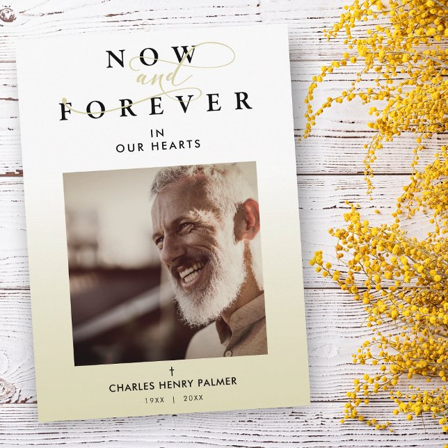 Modern Gradient Minimalist Photo Funeral Service Invitation (Creator Uploaded)