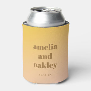 Modern Gradient Personalized Custom Wedding Favour Can Cooler