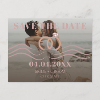 Modern Gradient Photo Save the Date Announcement Postcard