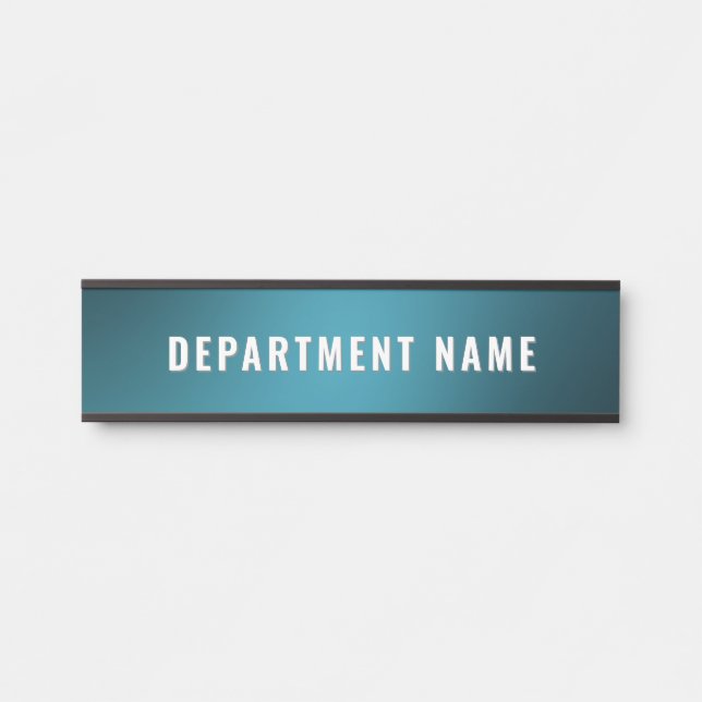 Modern Gradient Simple Department Name Door Sign (Front)