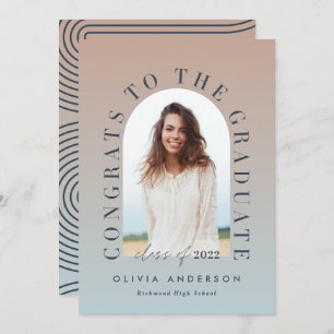 Modern gradient typography photo arch graduation