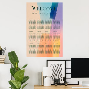 Modern Gradient Wedding Seating Chart