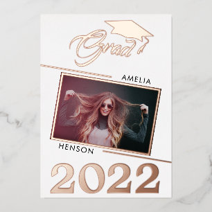 Modern Graduate 2 Photo Graduation Rose Gold