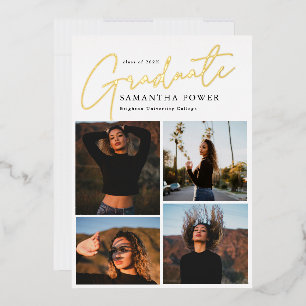 Modern Graduate 4 Photos Graduation Announcememts