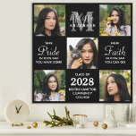 Modern Graduate 5 Photo Collage Graduation Canvas Print<br><div class="desc">Celebrate your graduate with these modern and elegant photo collage graduation canvas print. Customize with 5 of your favourite senior or college photos, and personalize with monogram initial, name, graduating year, high school or college name. Inspirational quote: "Take Pride in how far you have come, Have Faith in how far...</div>