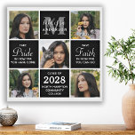 Modern Graduate 5 Photo Collage Graduation Faux Canvas Print<br><div class="desc">Celebrate your graduate with these modern and elegant photo collage graduation canvas prints. Customize with 5 of your favourite senior or college photos, and personalize with monogram initial, name, graduating year, high school or college initials. Inspirational quote: "Take Pride in how far you have come, Have Faith in how far...</div>