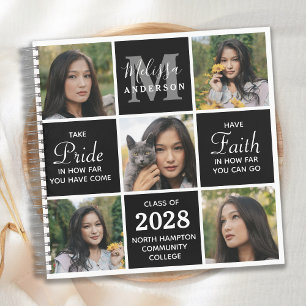 Modern Graduate 5 Photo Collage Graduation Guest Notebook