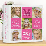 Modern Graduate 5 Photo Pink Scrapbook Graduation Binder<br><div class="desc">Graduation Photo Album & Graduate Memory Book ~ modern and elegant photo collage graduation photo album. Customize with 5 of your favourite senior or college photos, and personalize with monogram initial, name, graduating year, high school or college initials. These unique trendy and stylish graduation binders will be a treasured keepsake....</div>