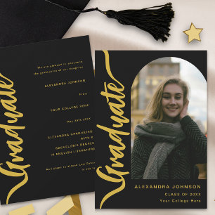 Modern Graduate Arch Photo Script Announcement