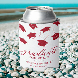 Modern Graduate Cap Graduation Party Can Cooler