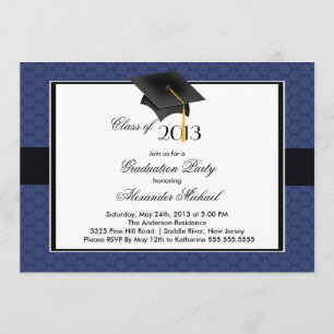 Modern Graduate Cap & Tassel Graduation Party Invitation