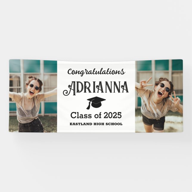 Modern Graduate Congratulations Photo Banner (Horizontal)