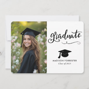Modern Graduate Elegant Script Invitation