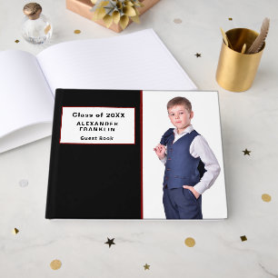 Modern Graduate Graduation Class Photo Personalize Guest Book