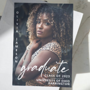 Modern Graduate Handwritten Script Photo Postcard