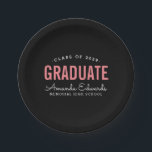 Modern Graduate Personalized Graduation Party Paper Plate<br><div class="desc">Modern minimalist personalized graduation party paper plates to coordinate with our matching Modern Graduate invitation designs. Personalize it with your name,  school and graduation year. Use the design tools to choose any background colour,  change the text,  fonts and colours to create a unique one of a kind design.</div>