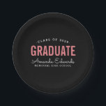 Modern Graduate Personalized Graduation Party Paper Plate<br><div class="desc">Modern minimalist personalized graduation party paper plates to coordinate with our matching Modern Graduate invitation designs. Personalize it with your name, school and graduation year. Use the design tools to choose any background colour, change the text, fonts and colours to create a unique one of a kind design.</div>