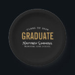 Modern Graduate Personalized Graduation Party Paper Plate<br><div class="desc">Modern minimalist personalized graduation party paper plates to coordinate with our matching Modern Graduate invitation designs. Personalize it with your name,  school and graduation year. Use the design tools to choose any background colour,  change the text,  fonts and colours to create a unique one of a kind design.</div>