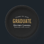 Modern Graduate Personalized Graduation Party Paper Plate<br><div class="desc">Modern minimalist personalized graduation party paper plates to coordinate with our matching Modern Graduate invitation designs. Personalize it with your name, school and graduation year. Use the design tools to choose any background colour, change the text, fonts and colours to create a unique one of a kind design.</div>