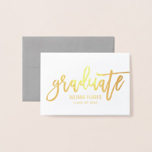 Modern Graduate Personalized Monogram Name Gold Foil Card