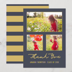 Modern Graduate photo collage thank you Announceme Announcement