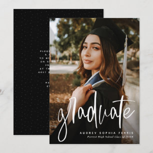 Modern graduate photo graduation announcement