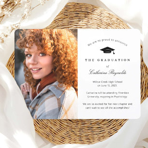 Modern Graduate Photo Graduation Announcement