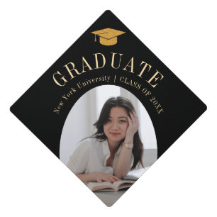 Modern Graduate Photo Graduation Cap Topper
