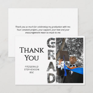 Modern Graduate Photo Graduation Thank You Card