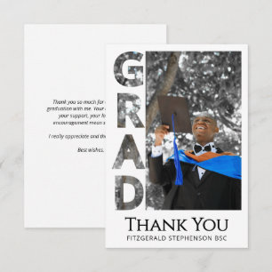 Modern Graduate Photo Graduation Thank You Card