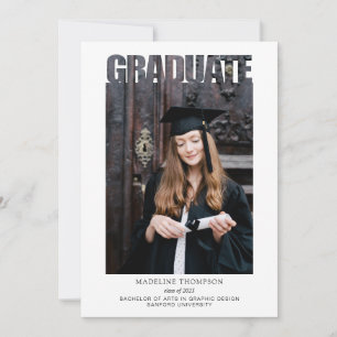 Modern Graduate Photo Graudation Invitation