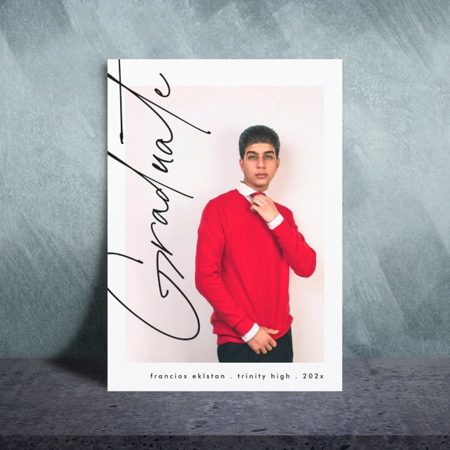 Modern Graduate Photo High School Graduation Announcement (Creator Uploaded)