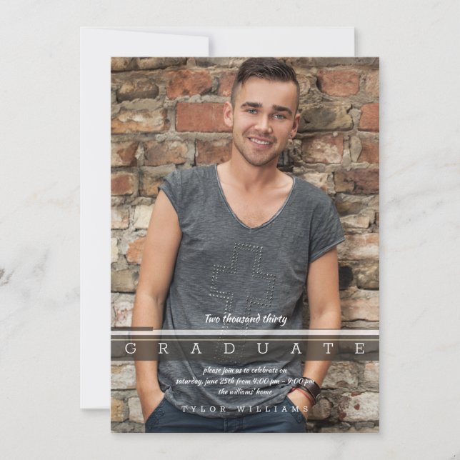 Modern Graduate Photo Invitation (Front)