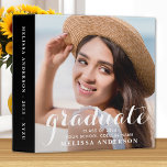 Modern Graduate Scrapbook Photo Album Graduation  Binder<br><div class="desc">Looking for a modern, elegant and simple way to preserve your graduation memories? Look no further than this exquisite photo album! Designed with the graduate in mind, this 3 ring binder scrapbook allows you to easily organize and showcase your favourite pictures, keepsakes and memories from your high school, college or...</div>